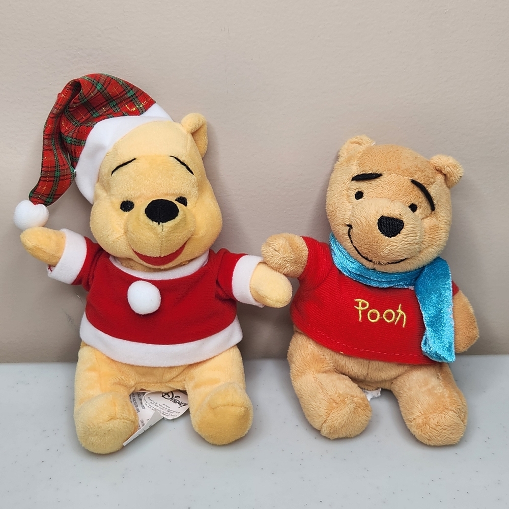 Disney Winnie the Pooh Festive Plush Pair